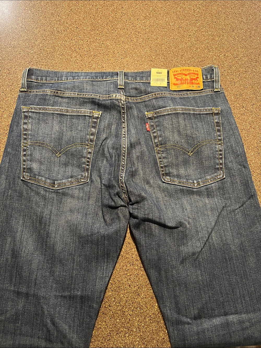 Levi's Men's Dark Blue Straight-Leg Jeans with Signature Back Pockets